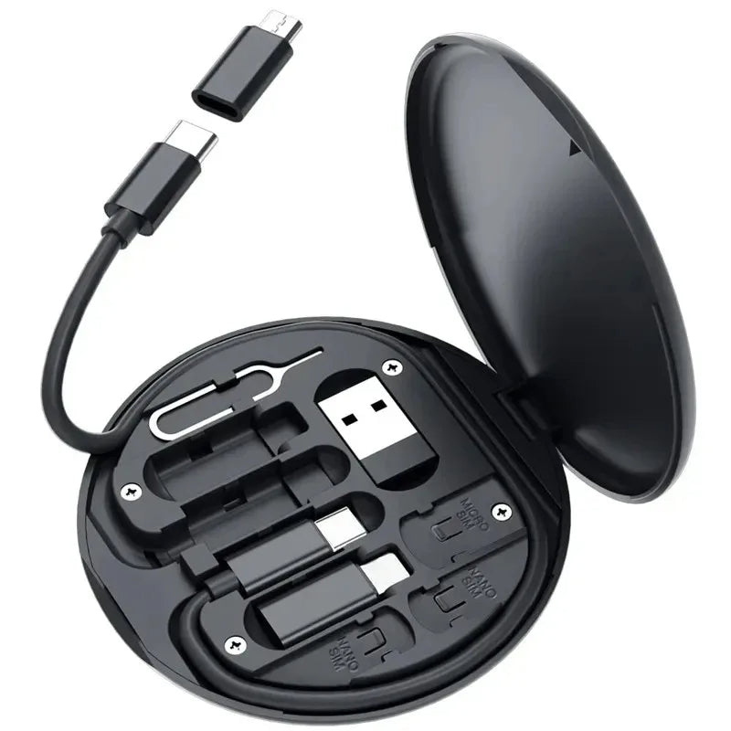 Clariom Charging Kit – USB-C, iOS, Micro USB + SIM Tool Case