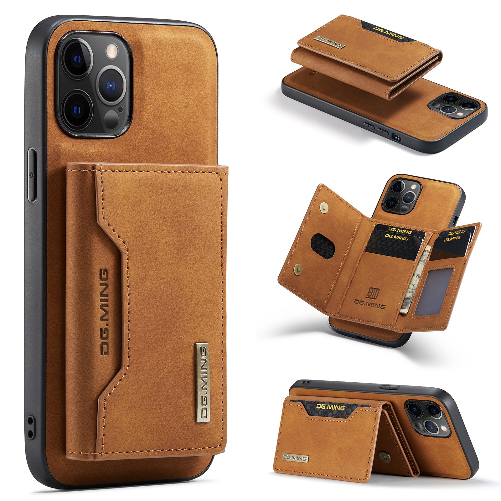 Clariom 2-in-1 iPhone Leather Wallet Case – Detachable Card Holder Cover