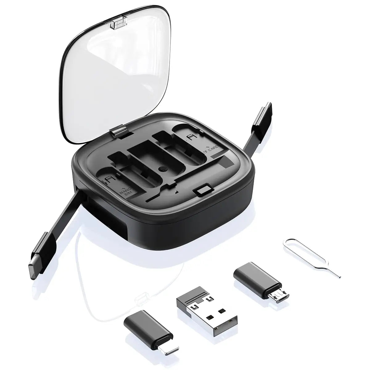 Clariom Cable Storage Box – 60W USB-C Charger & Multi Adapter Kit