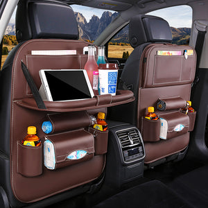 Car Back Seat Organizer with Foldable Table – Multi-Pocket Storage Bag