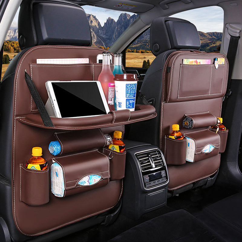 Car Back Seat Organizer with Foldable Table – Multi-Pocket Storage Bag