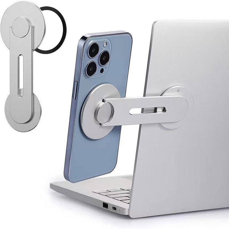 Clariom Magnetic Laptop Phone Holder – Foldable MagSafe Mount for iPhone 12–15