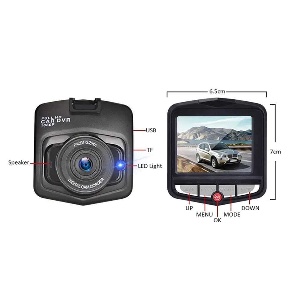 Car DVR Dashcam – Full HD 1080P Front & Rear Camera with DVR Recorder