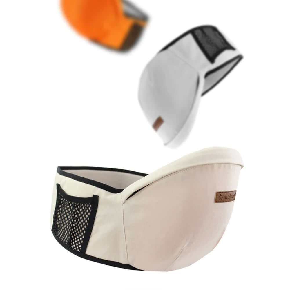 Clariom Ergonomic Baby Waist Seat in neutral colors, designed for comfort and support while carrying your baby.