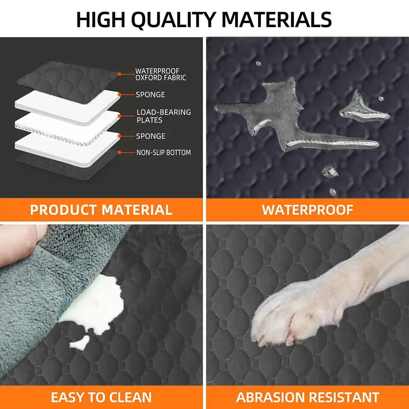Improved Dog Car Seat Cover – Waterproof Non-Slip Pet Travel Bed