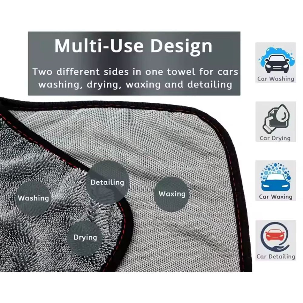 1200GSM Microfiber Twist Towel – Ultra-Absorbent Car Drying Cloth