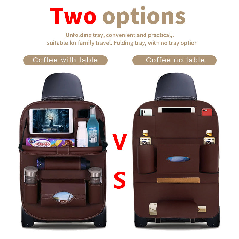 Car Back Seat Organizer with Foldable Table – Multi-Pocket Storage Bag