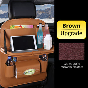 Car Back Seat Organizer with Foldable Table – Multi-Pocket Storage Bag
